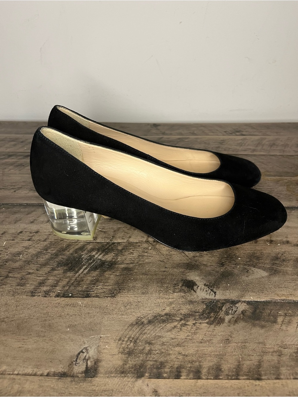 L.K. Bennett London Leather Lucite Heels